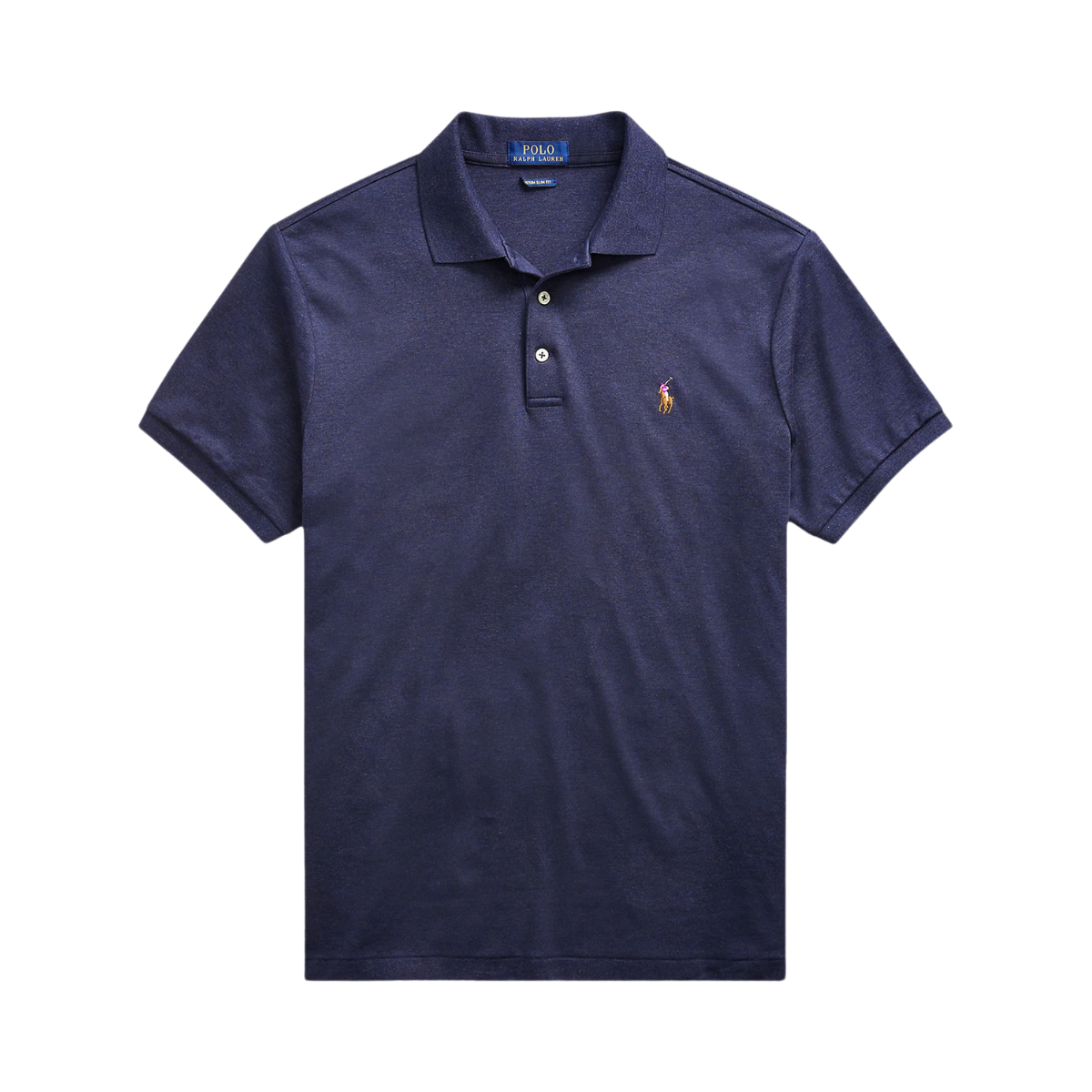 Custom Slim Fit Soft Cotton Polo Shirt - Spring Navy Heater