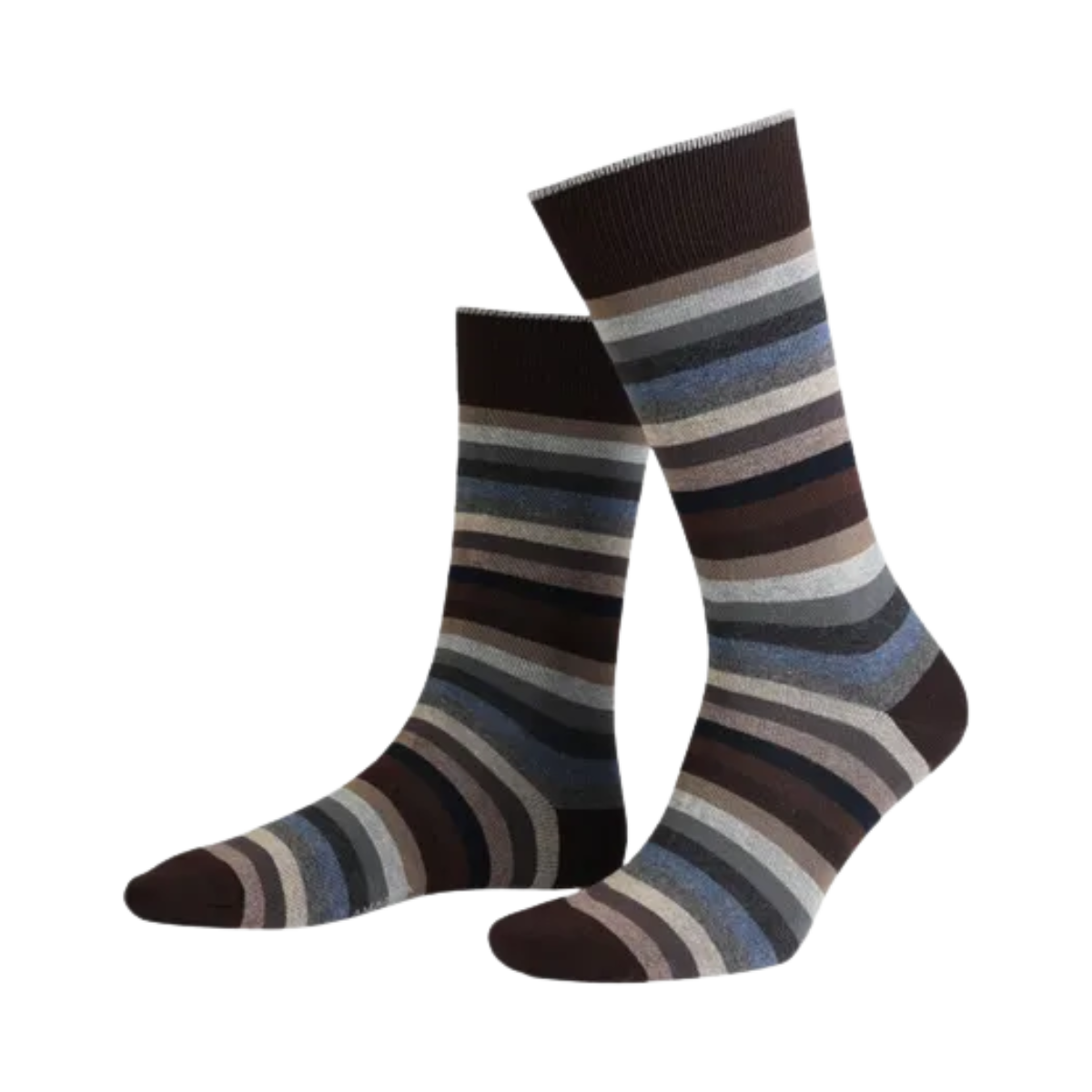 True Block Stripe Ankle Sock - Brown