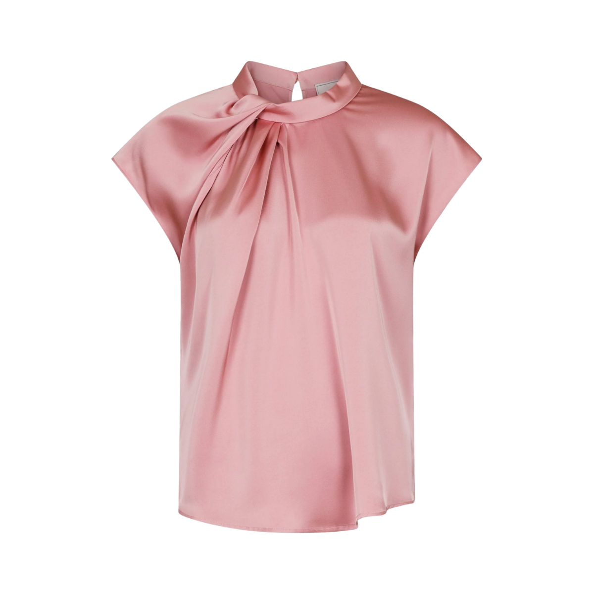 Fleur Drapy Satin Blouse - Light pink