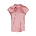 Fleur Drapy Satin Blouse - Light pink
