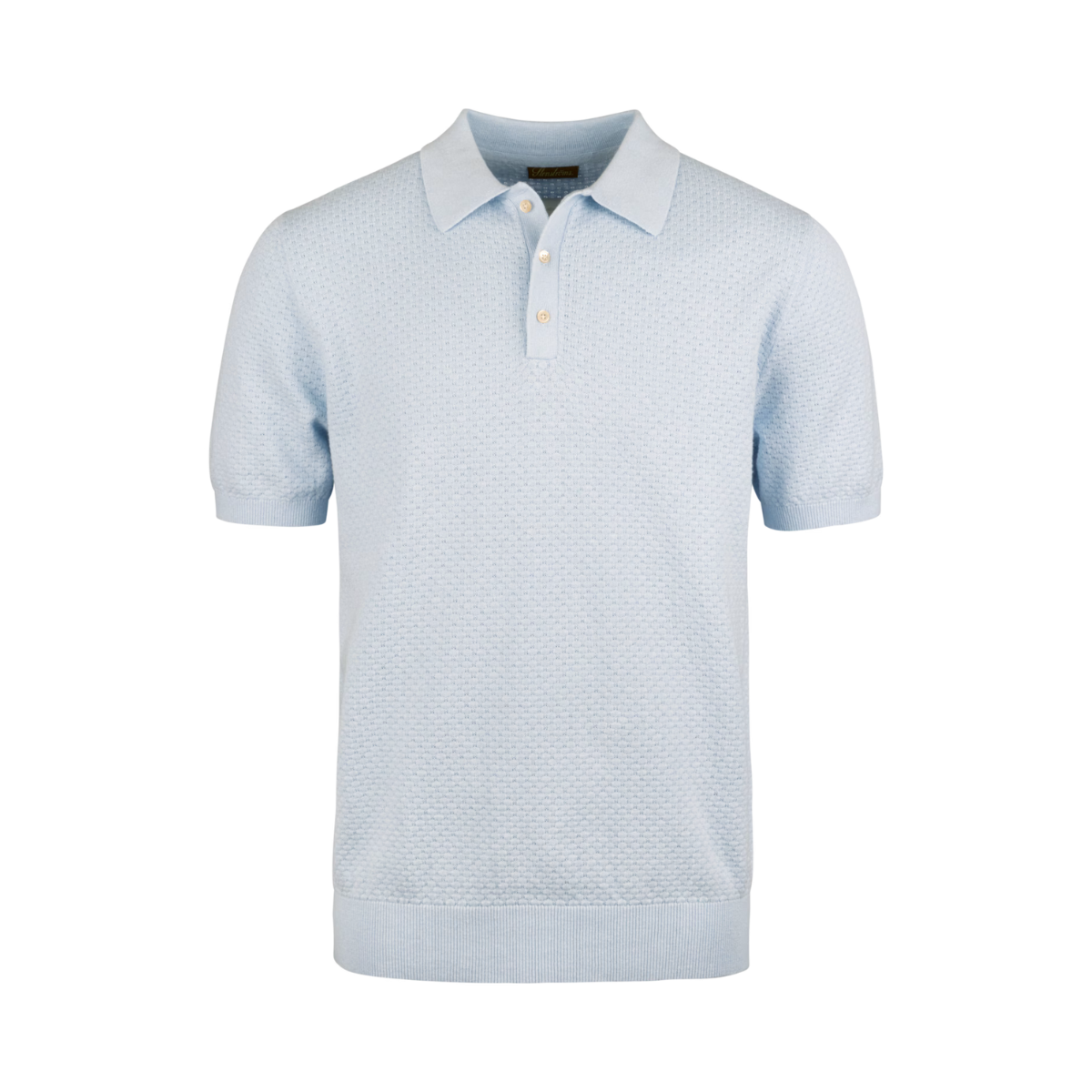 Polo Shirt Knitted Textured - Light Blue