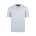 Polo Shirt Knitted Textured - Light Blue