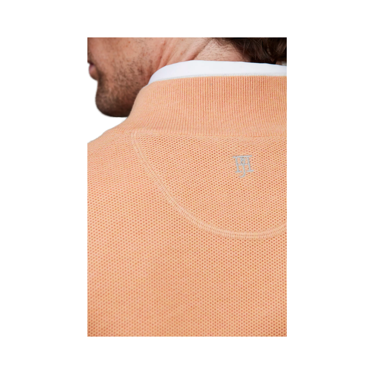 HALF ZIP STRUCTURE KNIT - LIGHT ORANGE