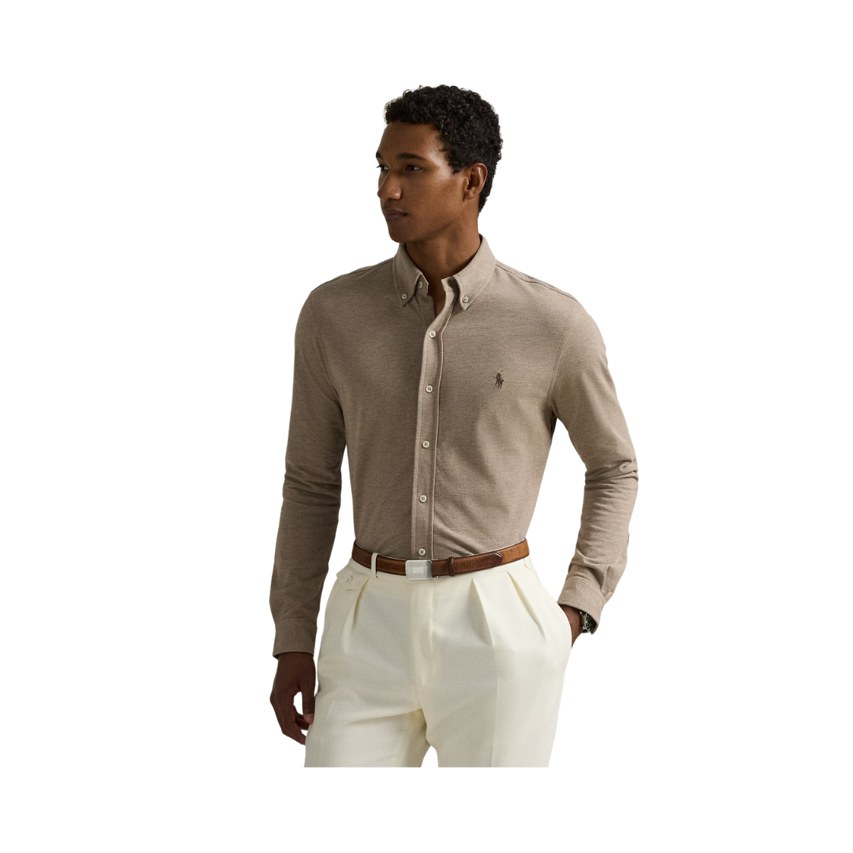 Featherweight Mesh Oxford Shirt - Classic Camel Heather