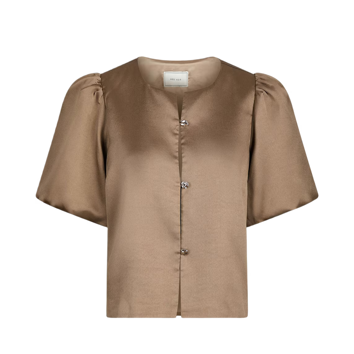 Aisa Dull Satin Blouse - Dark Taupe