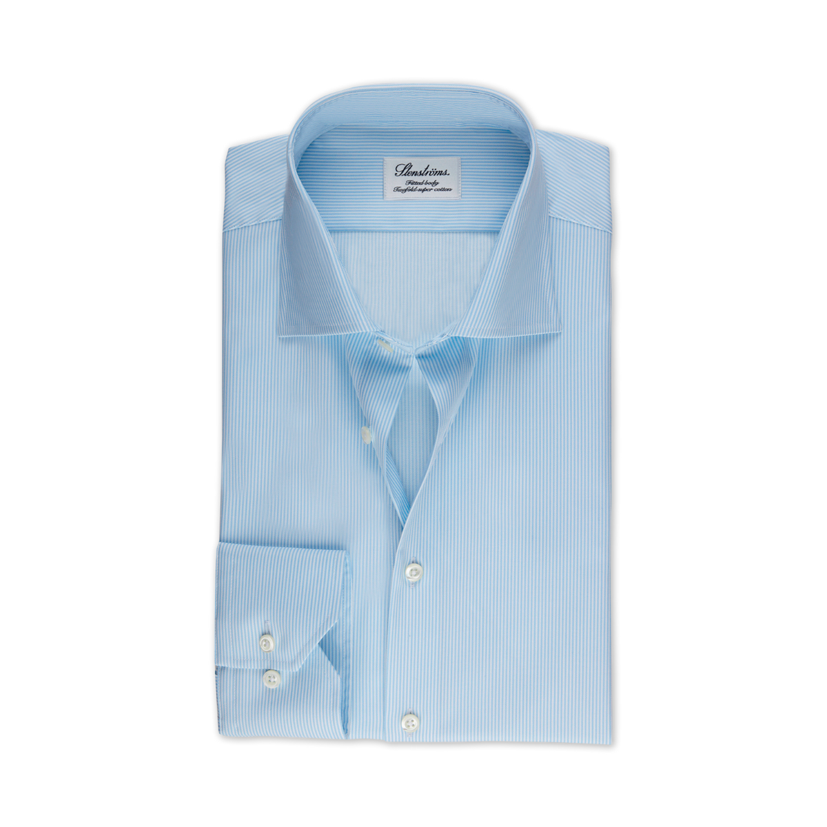 Fitted Body Shirt - Light Blue Stripe