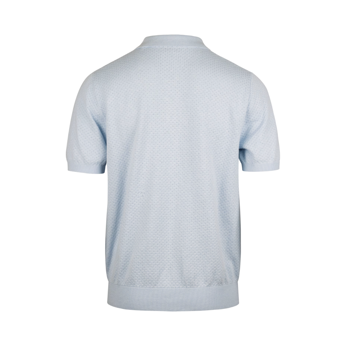 Polo Shirt Knitted Textured - Light Blue