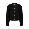 Limo Fluffy Knit Cardigan - Black