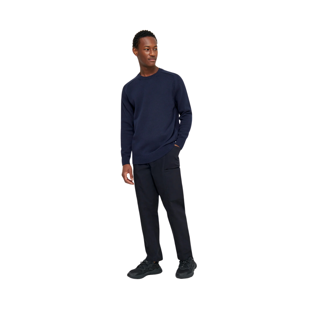 Plain Knitted Crewneck - Night Sky