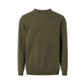 Plain Knitted Crewneck - Dark Olive