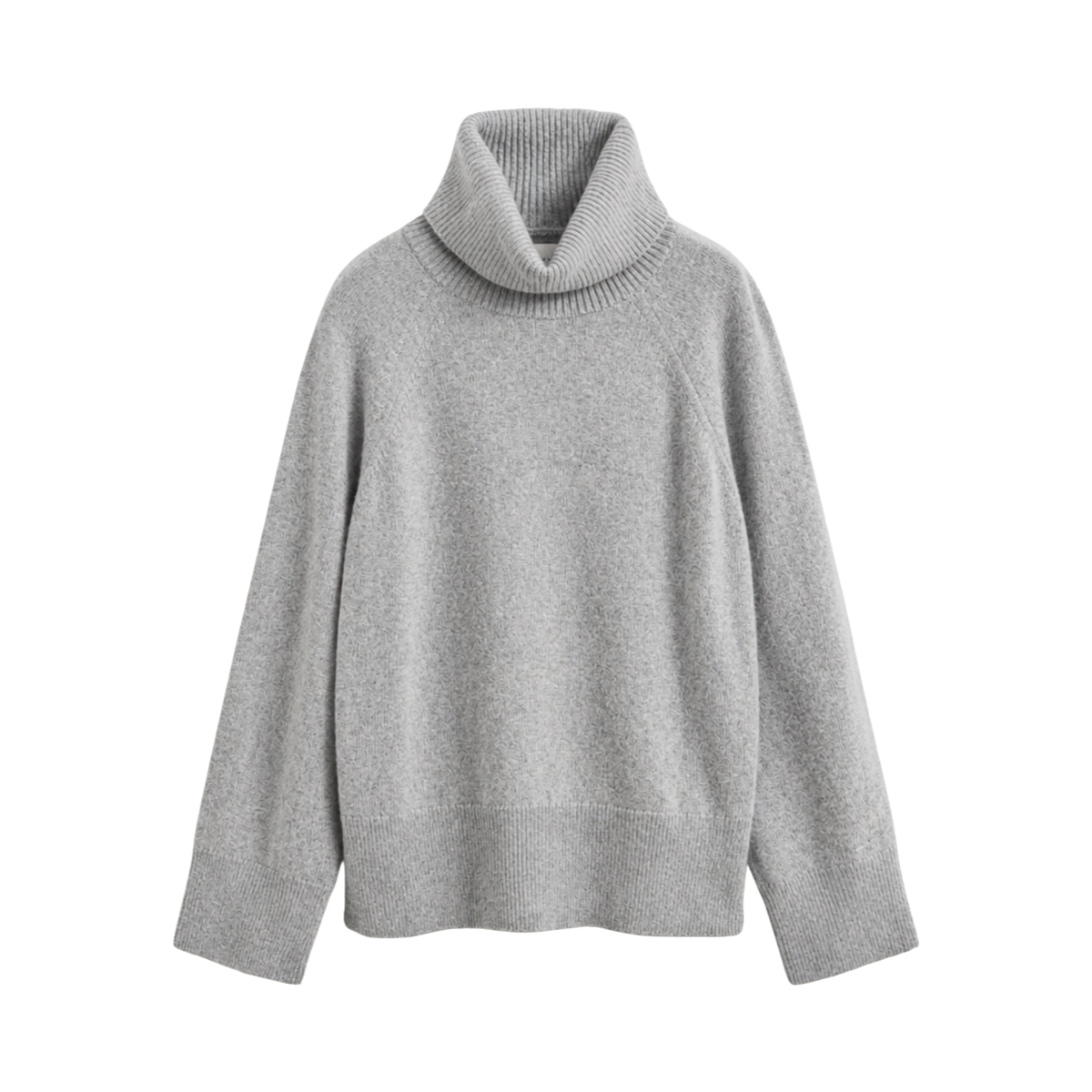 Wool Cashmere Turtleneck - Grey Melange