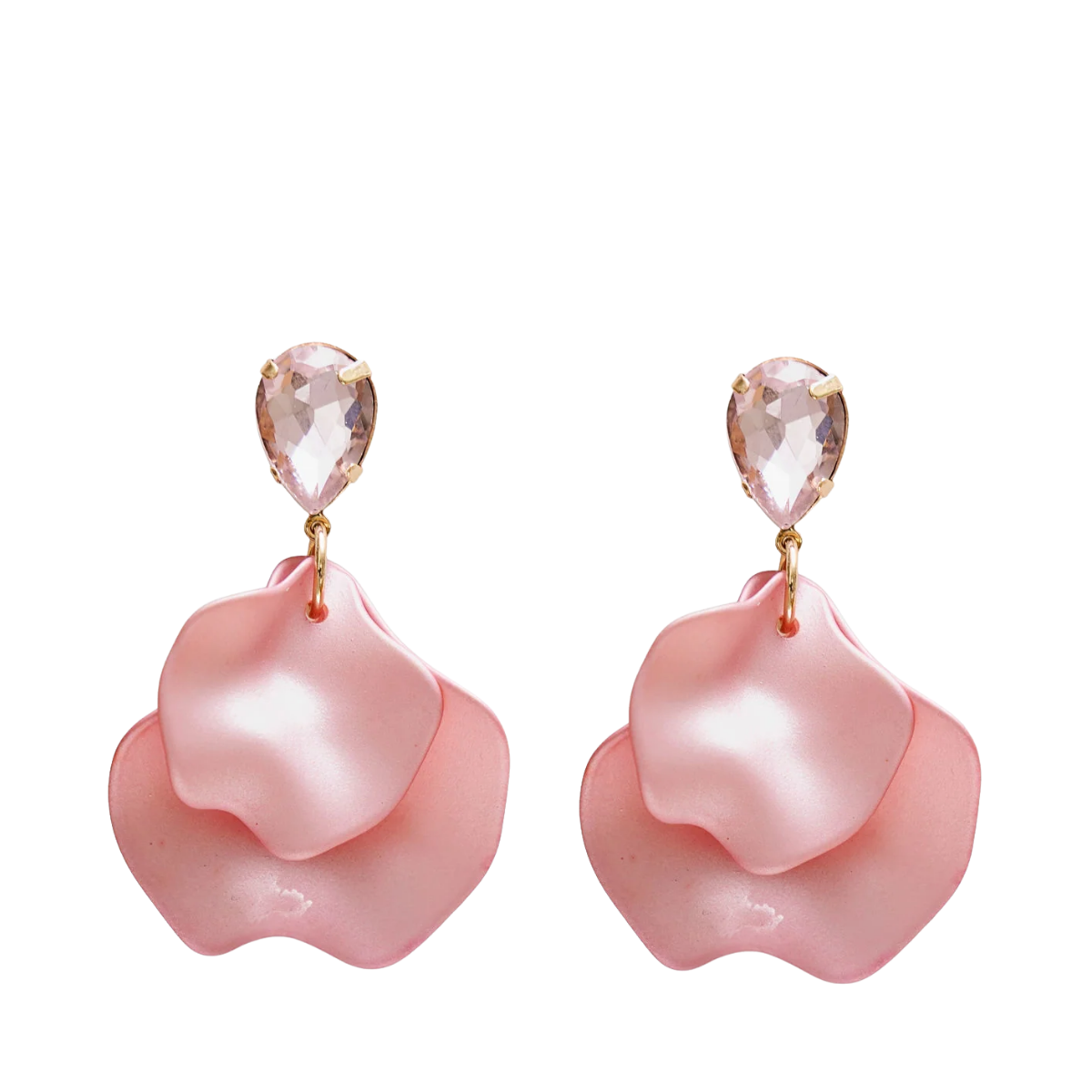 Leaf Earrings Pearl - Pink