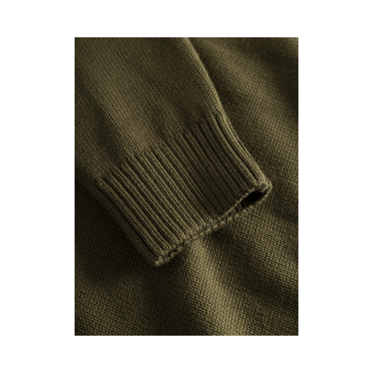 Plain Knitted Crewneck - Dark Olive