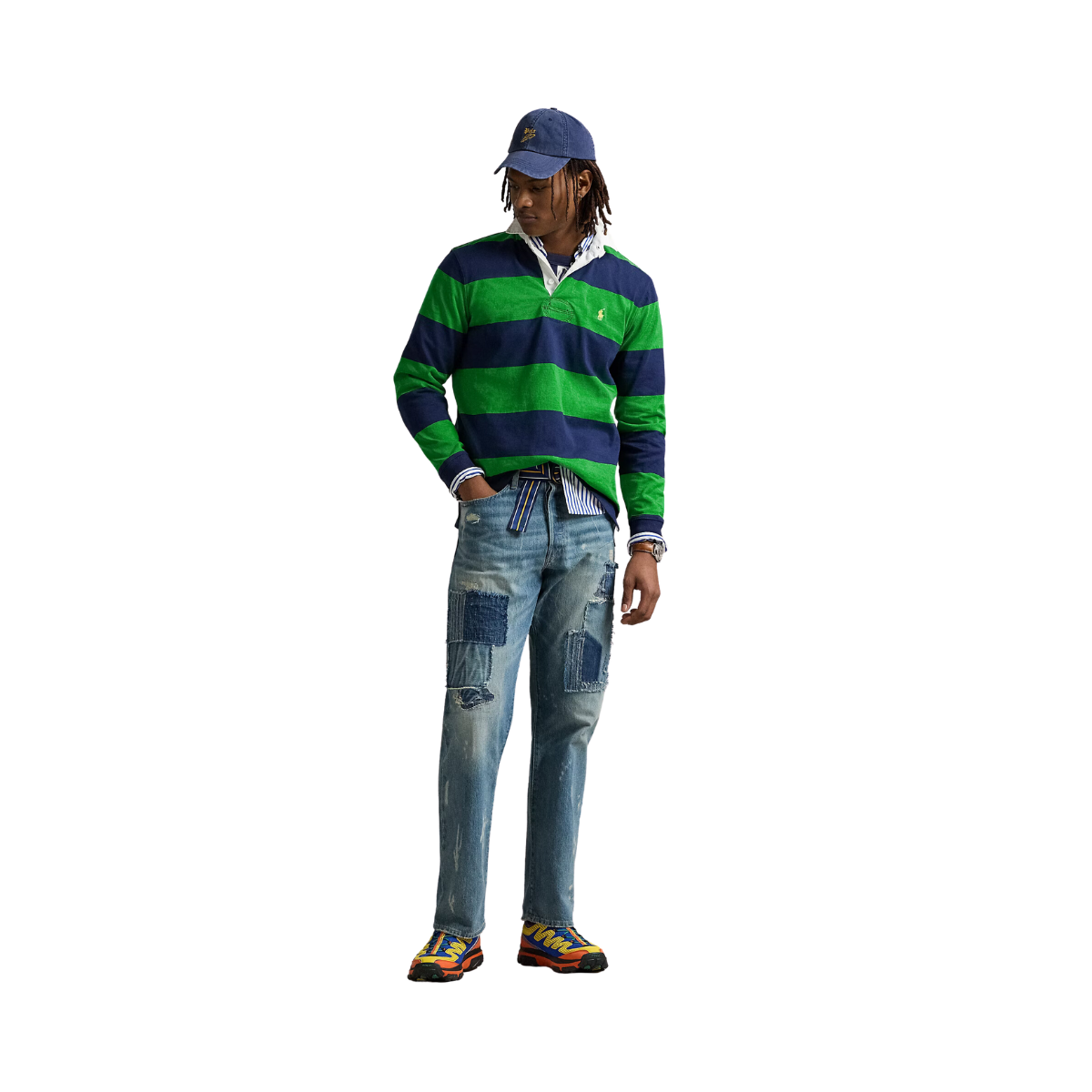 Long Sleeve Rugby - Newport Navy/Bright Clover