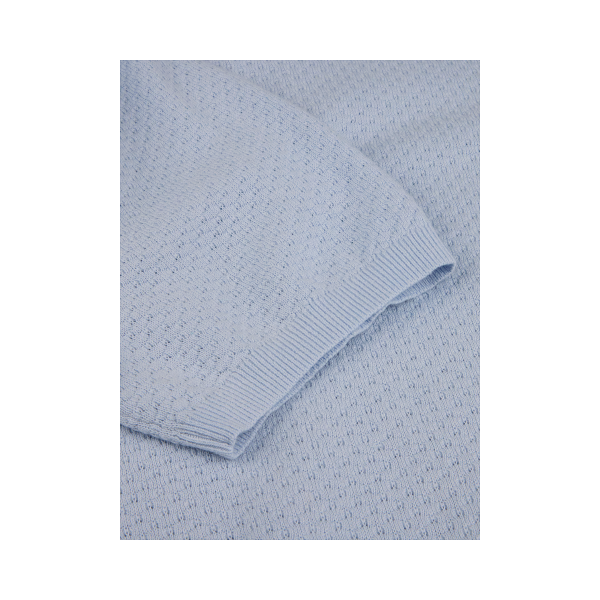 Polo Shirt Knitted Textured - Light Blue