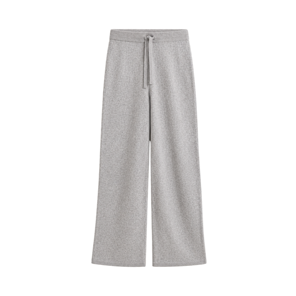 Wool Cashmere Knit Pants - Grey Melange