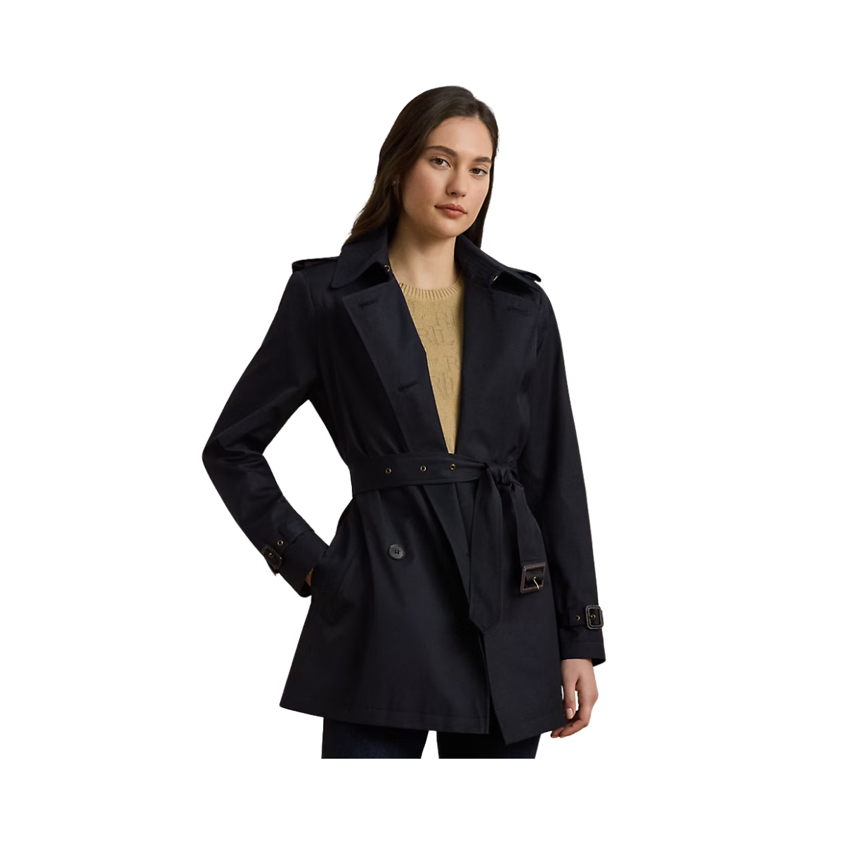 Db Belt Lined Coat - Dark Navy
