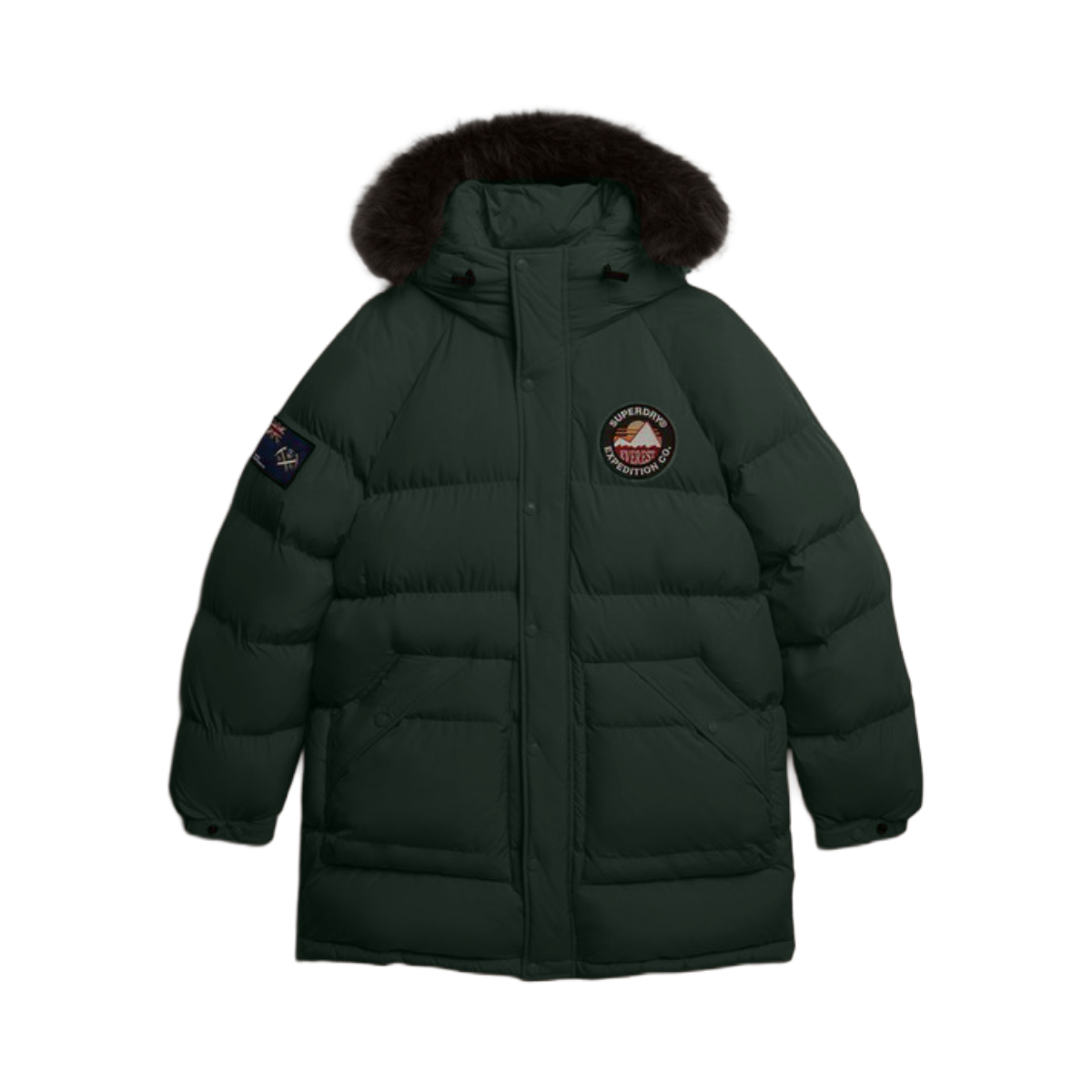 Everest Longline Baffled Parka - 1DU Deep Forest Green