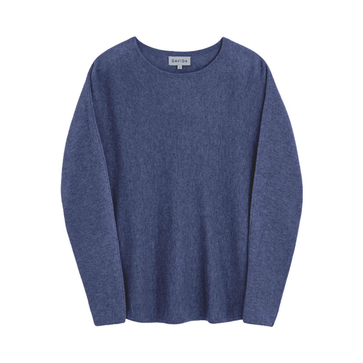 Curved Sweater - Denim Blue