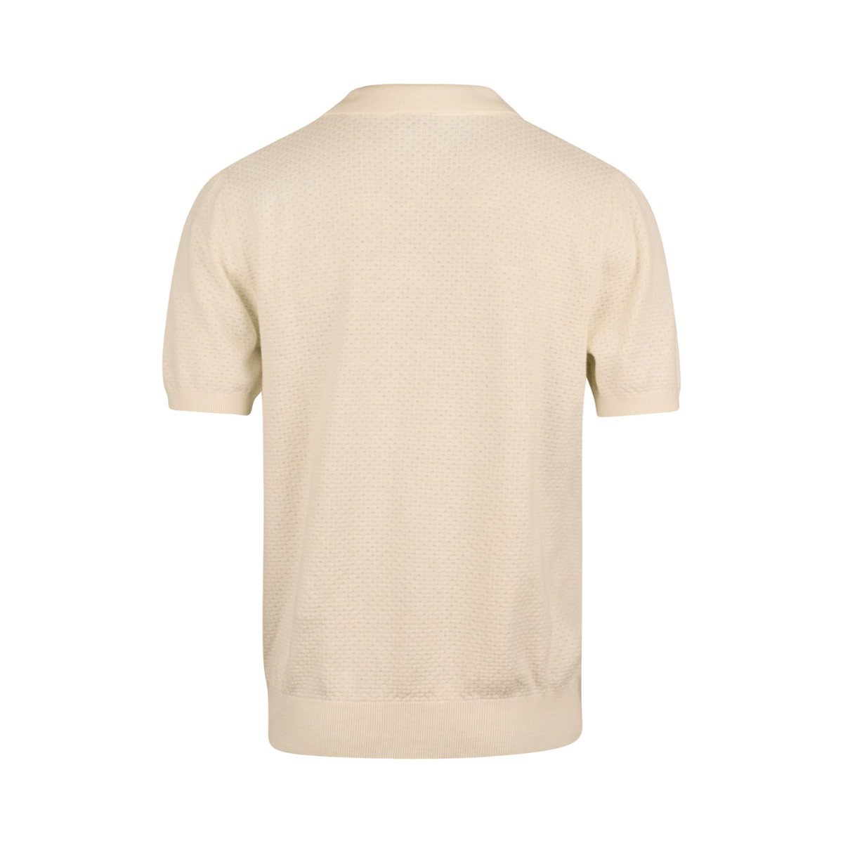 Polo Shirt Knitted Textured - Offwhite