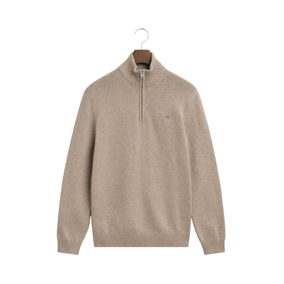 Casual Cotton Halfzip - Oat Melange