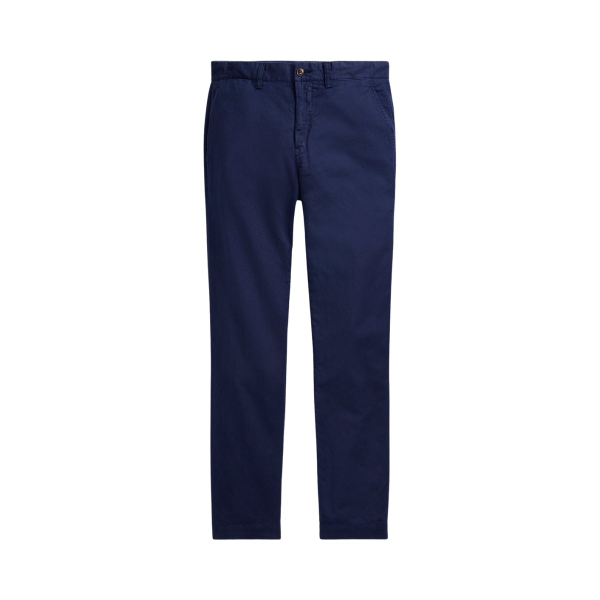 Straight Fit Linen-Cotton Trouser - Navy