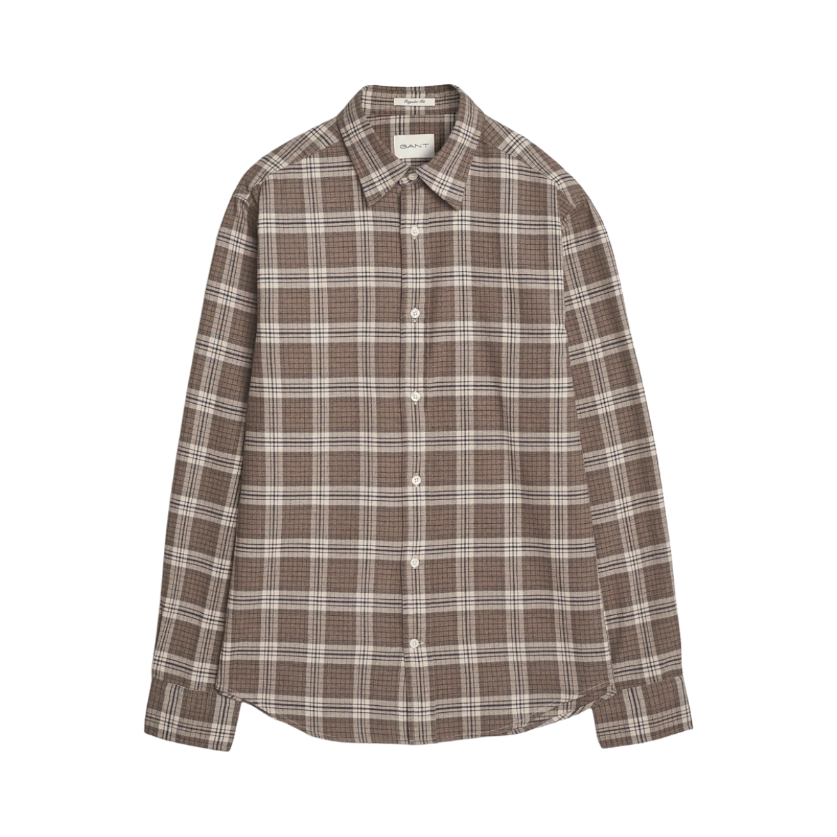 Flannel Melange Check Shirt - Dark Hazelnut Melange