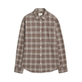 Flannel Melange Check Shirt - Dark Hazelnut Melange