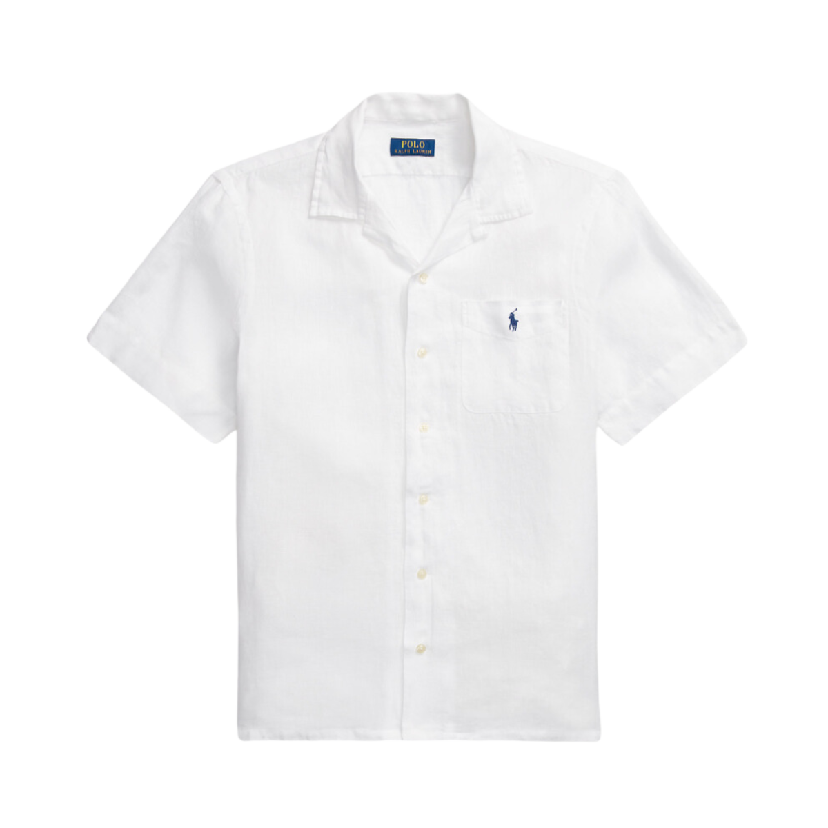 Classic Fit Linen Camp Shirt - White