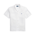 Classic Fit Linen Camp Shirt - White