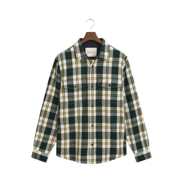 Heavy Twill Check Overshirt - 374 Tartan Green
