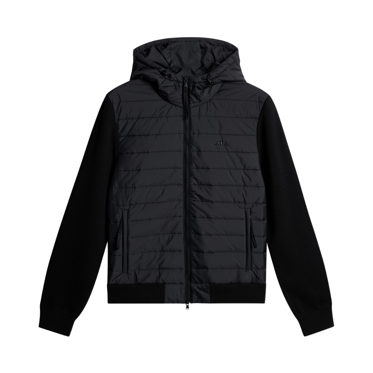 Thorn Hood Knit Hybrid Jacket - Black