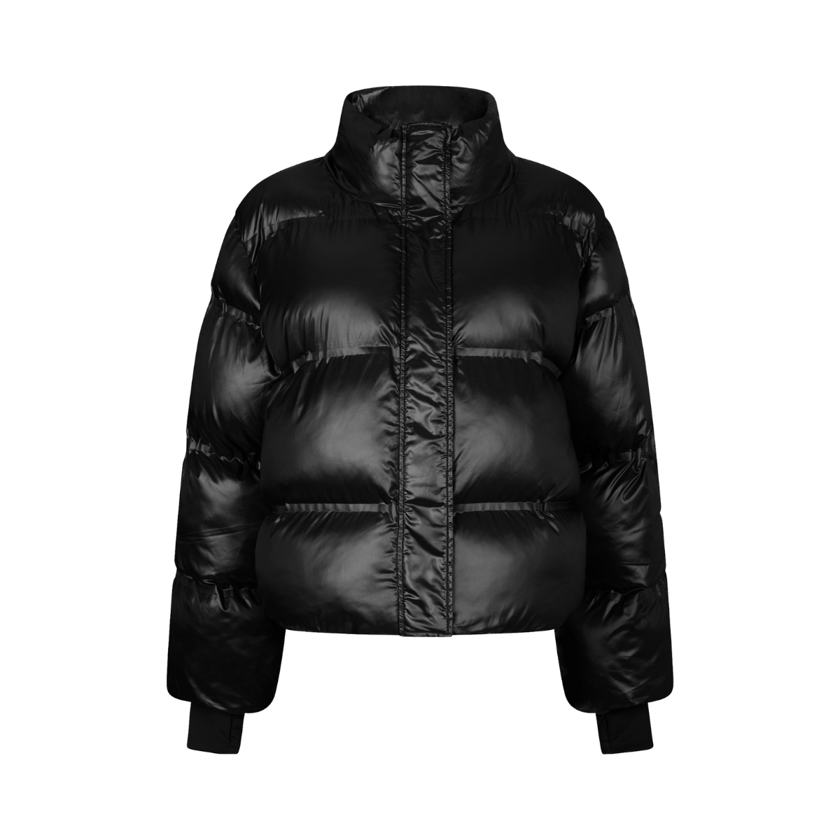 Rhea Shiny Puffer Jacket - Black