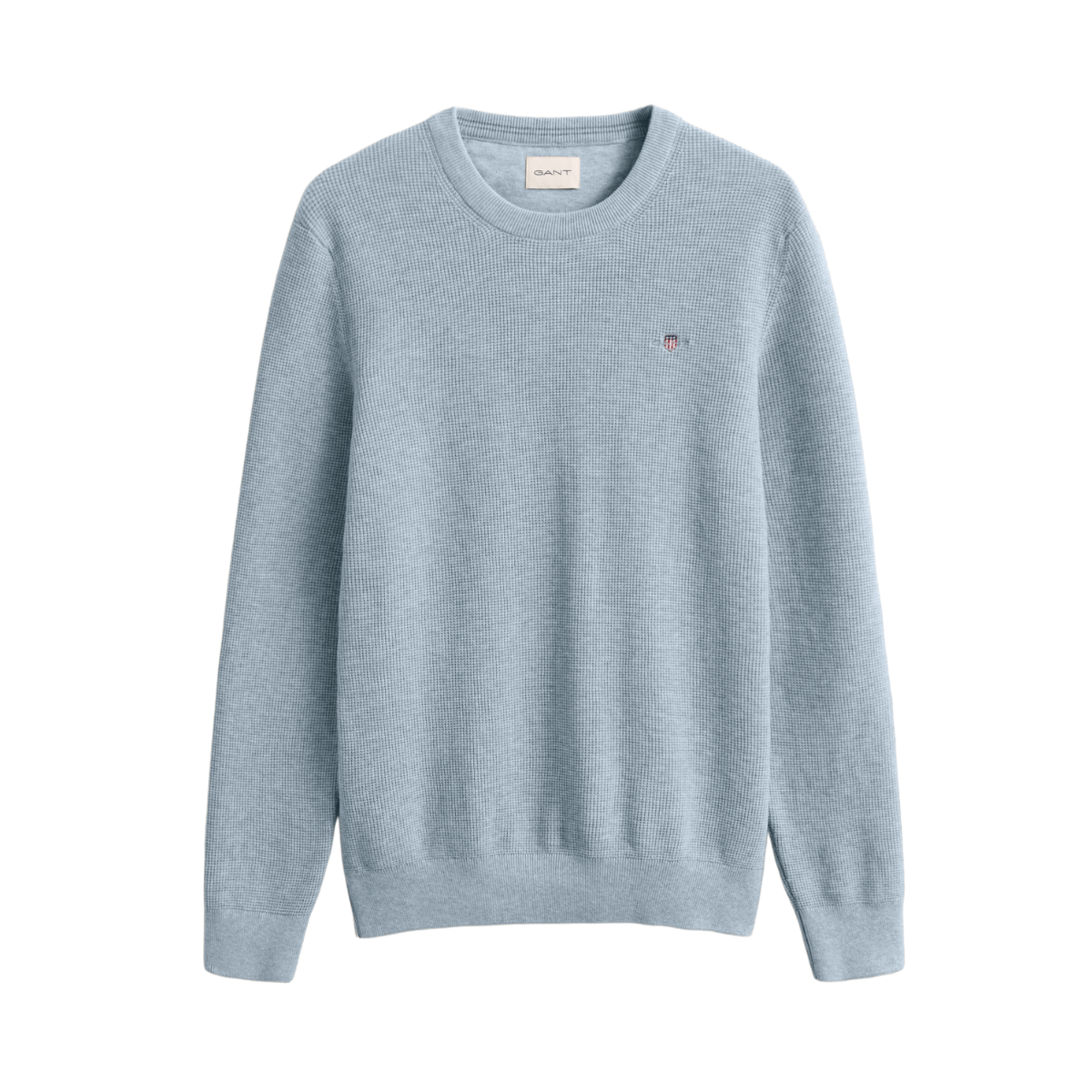 Micro Textured Cotton C-Neck - Fresh Blue