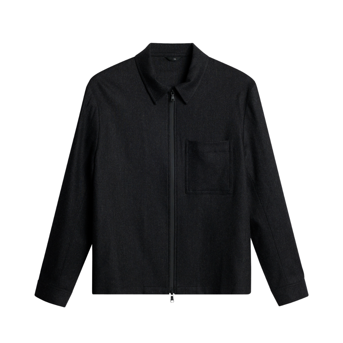 Julius Cash Flannel Overshirt - Dark Grey Melange