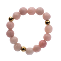 Stone & Pearl Bead Ring 4 mm W/Charm - Rose Mix