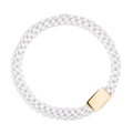 Fat Hair Tie W/Gold - White