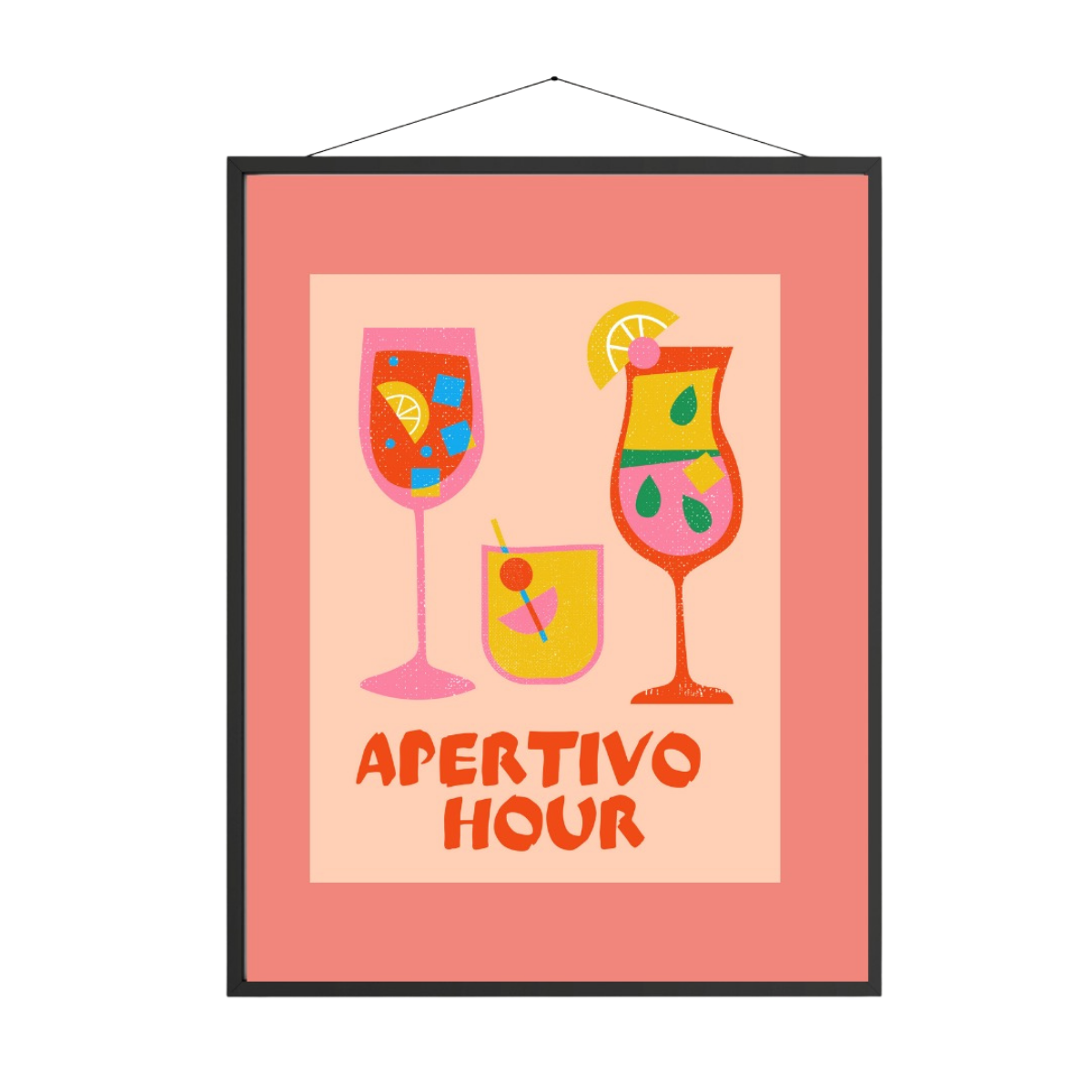 Poster 30x40 Appetivo Hour w black frame - Pink