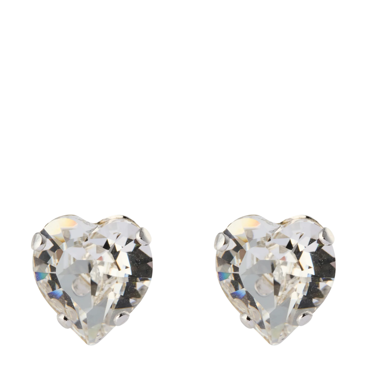 Heart Earrings Rhodium - Crystal