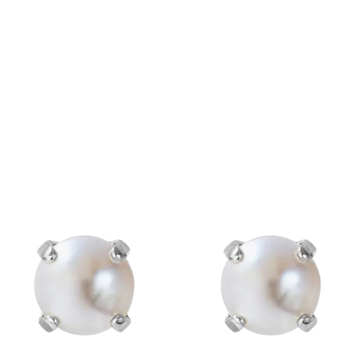 Classic Stud Earrings Rhodium - 844 Pearl