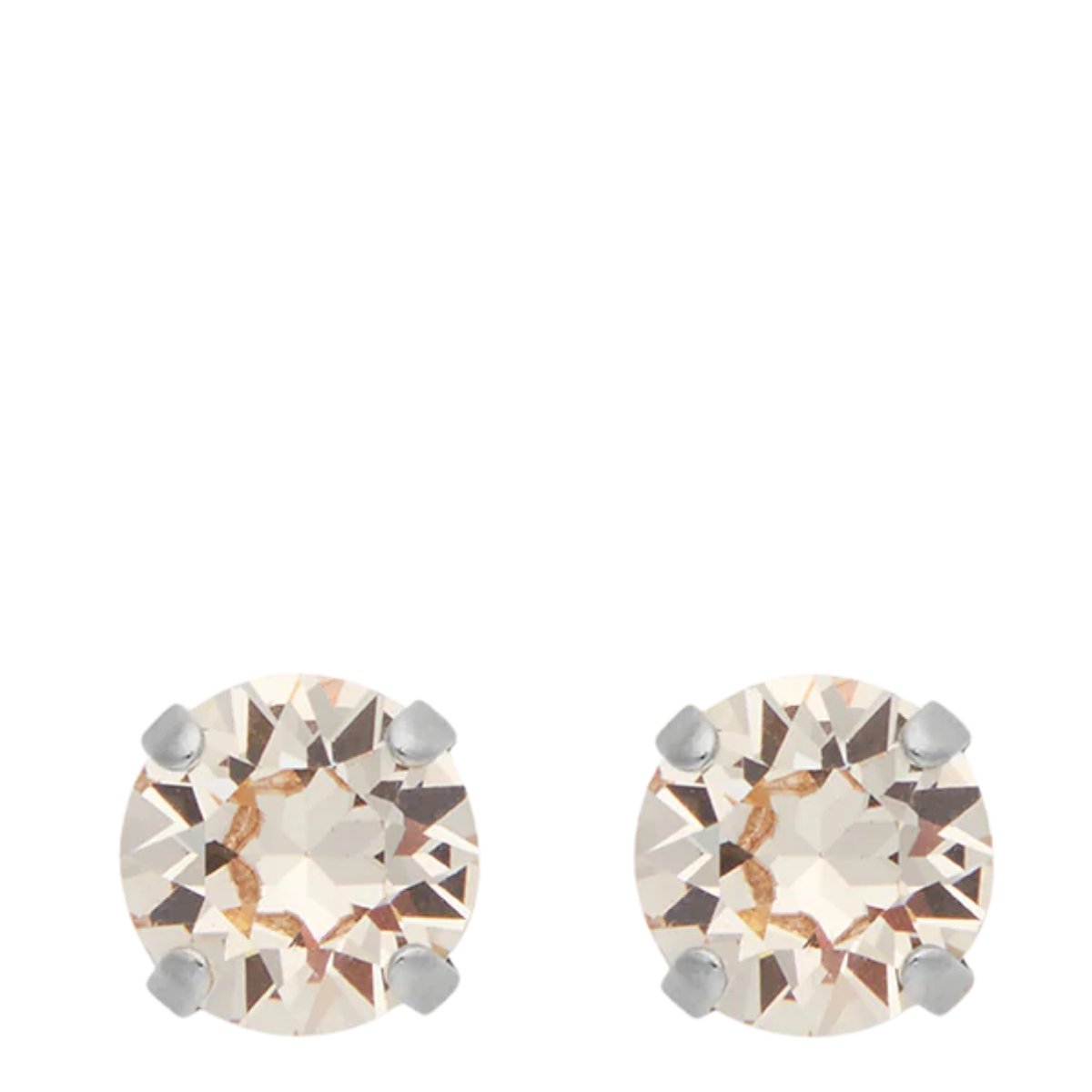 Classic Stud Earrings Rhodium - 344 Silk