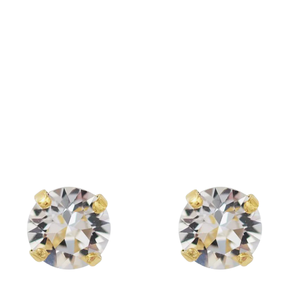 Classic Stud Earrings Gold - Crystal