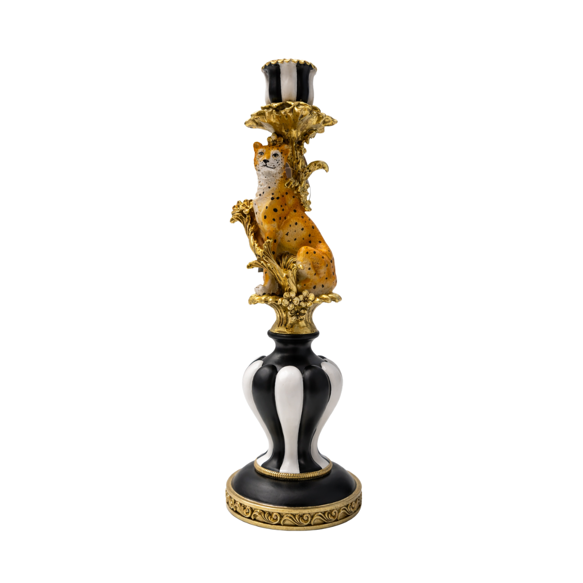 Candle Holder w/ Leopard Stripe - Multi