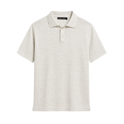 Brand Island ETHAN POLO KNIT - ECRU