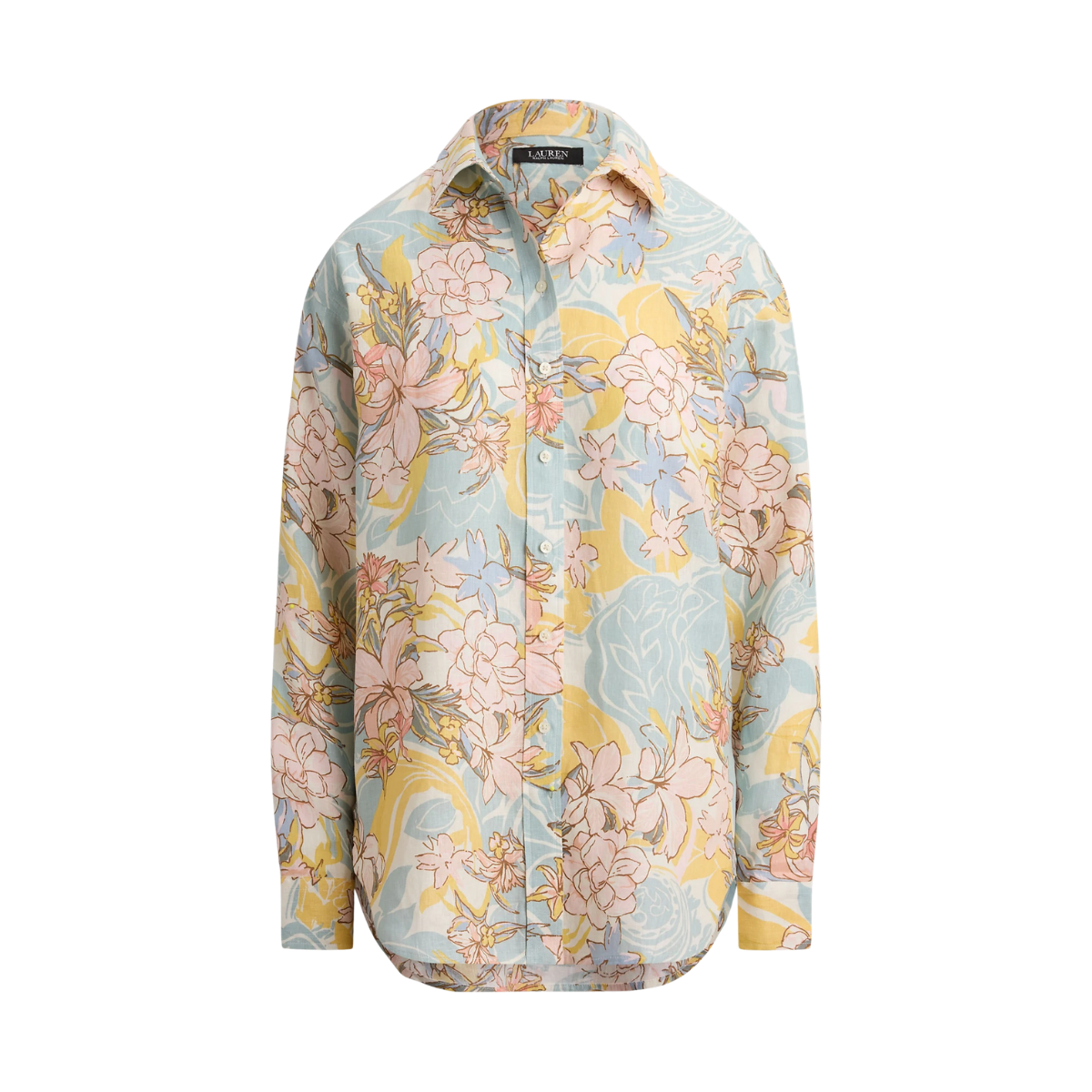 Woven Sport Shirt - Cream/Blue Multi