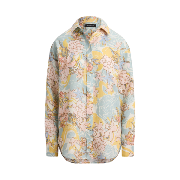 Woven Sport Shirt - Cream/Blue Multi