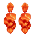 Leaf Earrings Pearl - Orange