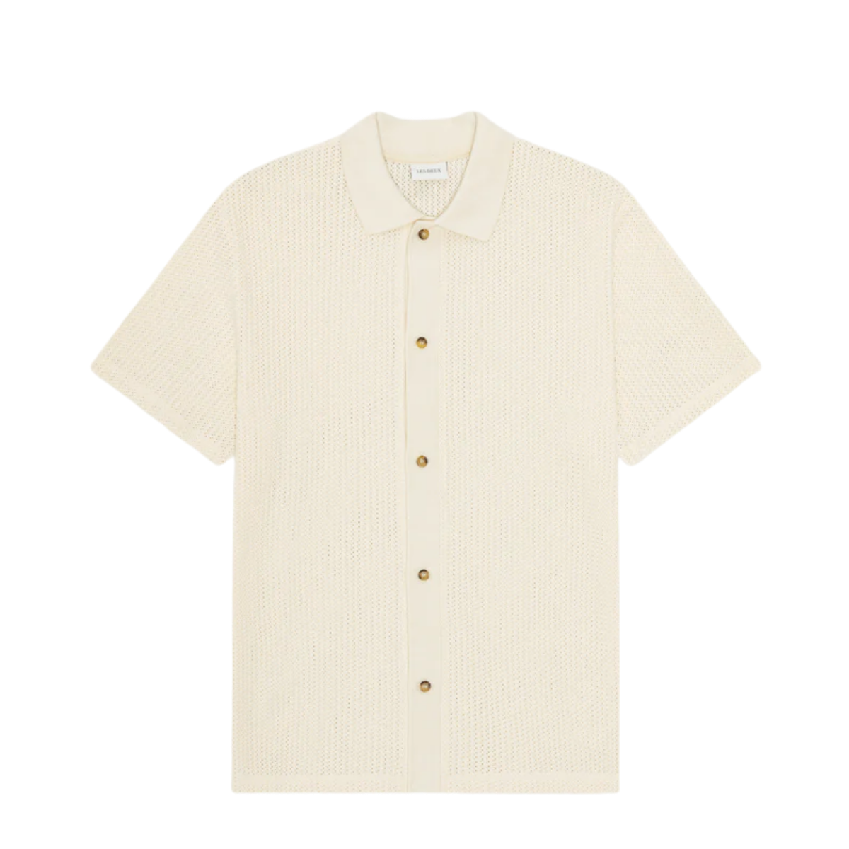 Pointelle SS Shirt - Eggnog White