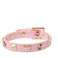 Leather Sign Stud Bracelet - Cotton Candy