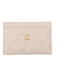 Leather Quilted Card Holder - Sand